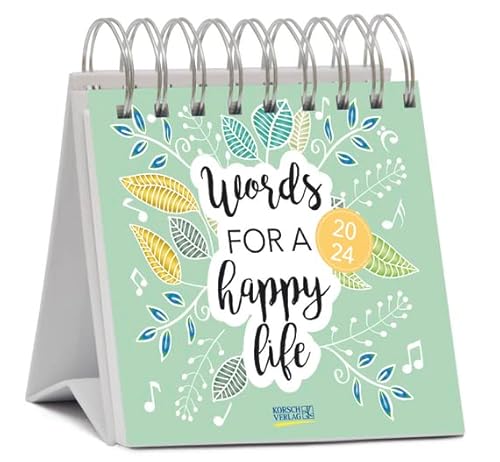 Words for a happy life - Postkartenkalender 2024 - Wochenkalender - Korsch-Verlag - 53 Postkarten mit einzigartigen Sprüchen - 17 cm x 16 cm von Korsch Verlag