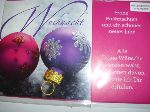 Weihnachtskarte Weihnachten Geldscheinkarte Heiligenacht" Frohe Weihnachten und ein schönes neues Jahr" Karte mit Umschlag pink 114 = 1 Stück Weihnachtskarte Weihnachten Geldscheinkarte Heiligenacht" Frohe Weihnachten und ein schönes neues Jahr" Karte mit Umschlag pink 114 = 1 Stück von Korsch