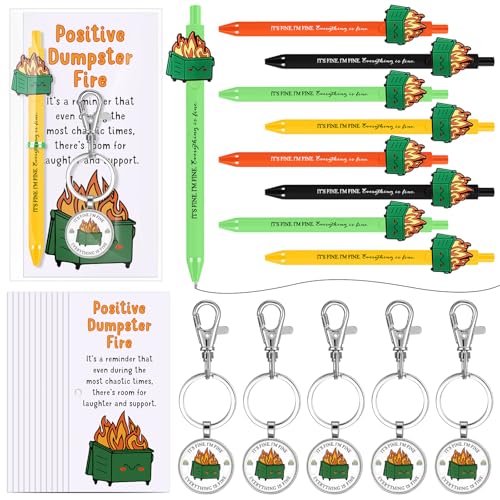 Kosiz 20 Set Dumpster Fire Gifts Funny Pens Keychains with Cards Dumpster Fire Desk Accessories Emotional Support Appreciation Gifts Bulk for Employees Coworkers Team Office Kosiz 20 Set Dumpster Fire Gifts Funny Pens Keychains with Cards Dumpster Fire Desk Accessories Emotional Support Appreciation Gifts Bulk for Employees Coworkers Team Office von Kosiz