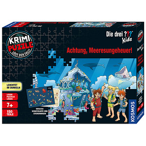 KOSMOS KRIMI-PUZZLE Die drei ??? Kids - Achtung, Meeresungeheuer! Puzzle, 150 Teile von Kosmos