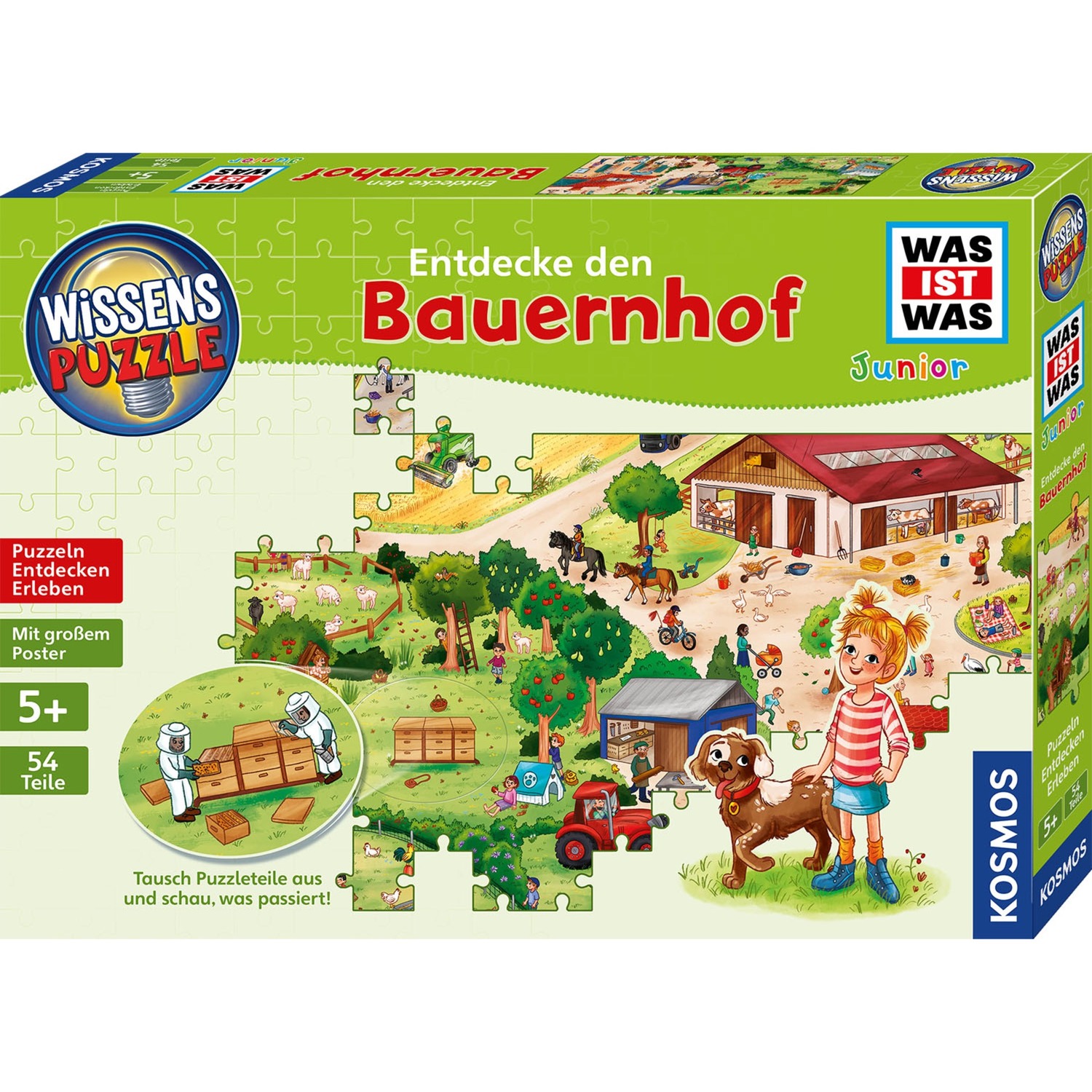 WAS IST WAS Junior  - Entdecke den Bauernhof, Puzzle von Kosmos