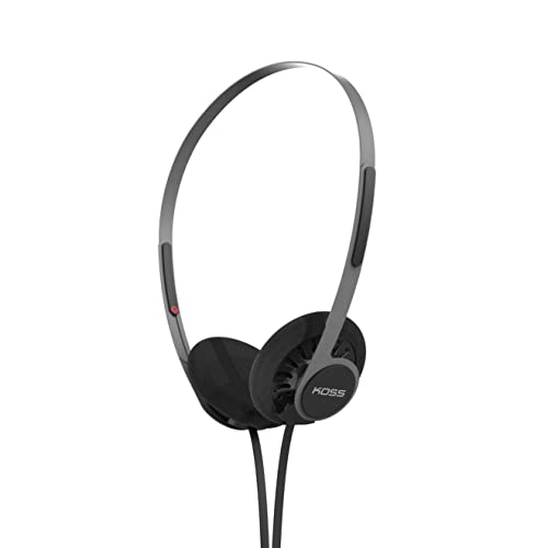 Koss KPH40 Utility On-Ear-Kopfhörer, abnehmbares austauschbares Kabelsystem, Retro-Stil, ultraleichtes Design (Stealth Black) von Koss