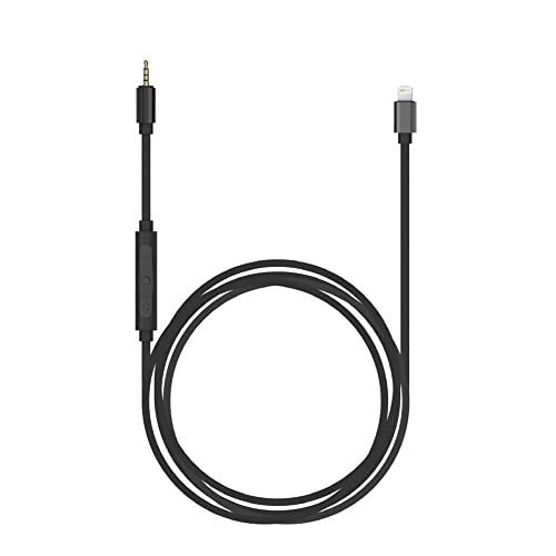 Koss Kabel-Lightning-Kabel, funktioniert mit Koss Utility Serie-System, In-Line-Mikrofon und Fernbedienung, MFi-zertifiziert, schwarz von Koss