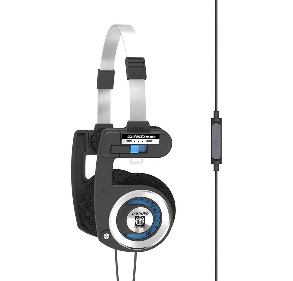 Koss Porta Pro Mic / Remote - Headset - schwarz/silber On-Ear-Kopfhörer von Koss