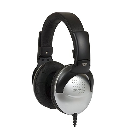Koss UR29 Over-Ear Faltbarer Kopfhörer mit Drehbaren Ohrmuscheln Kompatibel mit iOS und Android Smartphones, iPads, Tablets, und MP3 Geräten - Schwarz/Silber von Koss