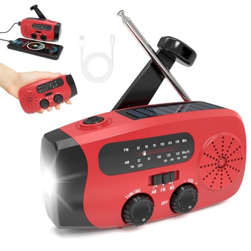 Aufziehbares FM-Radio, Notfall-Handkurbel-Radio und Taschenlampe mit wiederaufladbarem USB-Telefon-Ladegerät/AM/FM/Wetter/tragbares Solar-Handkurbel-Radio für Haushalt und Outdoor-Camping, Wandern Aufziehbares FM-Radio, Notfall-Handkurbel-Radio und Taschenlampe mit wiederaufladbarem USB-Telefon-Ladegerät/AM/FM/Wetter/tragbares Solar-Handkurbel-Radio für Haushalt und Outdoor-Camping, Wandern von Kouamor