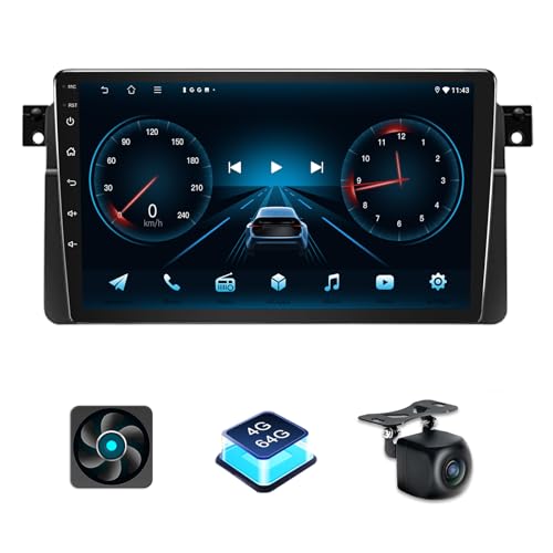 4+64GB Android Autoradio für BMW 3er E46 1999-2005 mit Wireless Carplay Android Auto 9 Zoll GPS Navigation für Auto BMW E46 Radio Bluetooth WiFi DSP SWC von Kovanda