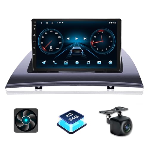 4+64GB Android Autoradio für BMW X3 E83 2004-2012, 9 Zoll Bildschirm Doppel Din Radio mit Navi Carplay Wireless Android Auto HiFi FM DSP WiFi Bluetooth und USB+Rückfahrkamera von Kovanda