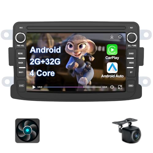 Kovanda Android Autoradio Mit 7 Zoll Touchscreen Bluetooth Car Radio für Renault Dacia Duster Sandero Dokker Logan Lodgy Captur Carplay DSP WiFi GPS 2+32GB von Kovanda