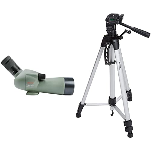 Kowa TSN 501 Spektiv & Amazon Basics - Leichtes Kamera-, DSLR- und Fernglasstativ mit Tasche, 152 cm von Kowa
