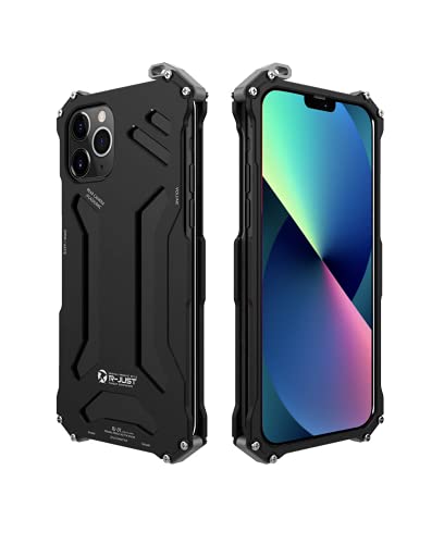 Kowauri Gundam Metall-Schutzhülle für iPhone 13 Pro Max, Aluminium, stoßfest, Rahmen aus doppeltem Oxidationsaluminium, für iPhone 13 Pro Max 17 cm (6,7 Zoll) 2021 (schwarz) von Kowauri