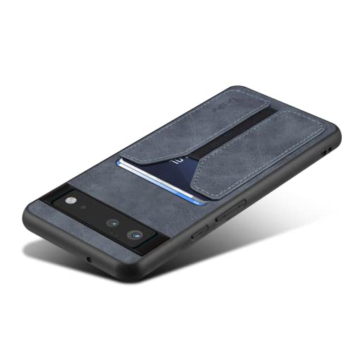 Kowauri Schutzhülle für Google Pixel 6, PU-Leder, Brieftaschenformat, mit Kreditkartenschlitzen, ultradünn, Schutzhülle für Google Pixel 6, Grau von Kowauri