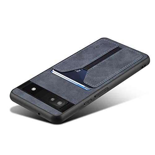 Kowauri Schutzhülle für Google Pixel 6A 2022, PU-Leder, Kartenfach, ultradünner Schutz, Grau von Kowauri
