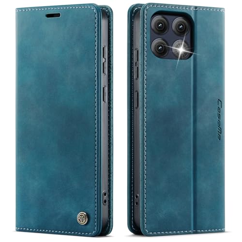 Kowauri Schutzhülle für Moto Edge 2025, Leder, Brieftaschenformat, klassisches Design, mit Kartenfach und Magnetverschluss, Klapphülle für Motorola Moto Edge 2025, Blaugrün Kowauri Schutzhülle für Moto Edge 2025, Leder, Brieftaschenformat, klassisches Design, mit Kartenfach und Magnetverschluss, Klapphülle für Motorola Moto Edge 2025, Blaugrün von Kowauri