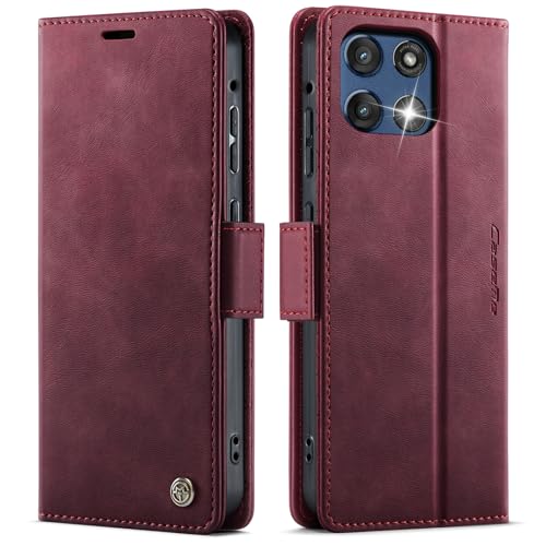 Kowauri Schutzhülle für Moto G Stylus 5G 2025, Leder, Brieftaschenformat, klassisches Design, mit Kartenfach und Magnetverschluss, Klapphülle für Motorola Moto G Stylus 5G 2025, Rot Kowauri Schutzhülle für Moto G Stylus 5G 2025, Leder, Brieftaschenformat, klassisches Design, mit Kartenfach und Magnetverschluss, Klapphülle für Motorola Moto G Stylus 5G 2025, Rot von Kowauri