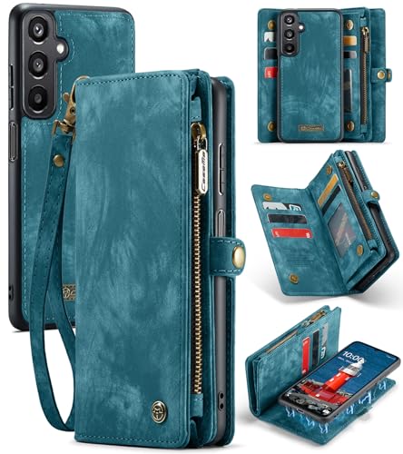 Kowauri Schutzhülle für Samsung Galaxy A16 5G, Reißverschluss, Leder, Brieftasche, Kartenhalter, Handschlaufe, abnehmbar, magnetisch, stoßfest, Schutzhülle für Samsung Galaxy A16 5G, Blau Kowauri Schutzhülle für Samsung Galaxy A16 5G, Reißverschluss, Leder, Brieftasche, Kartenhalter, Handschlaufe, abnehmbar, magnetisch, stoßfest, Schutzhülle für Samsung Galaxy A16 5G, Blau von Kowauri