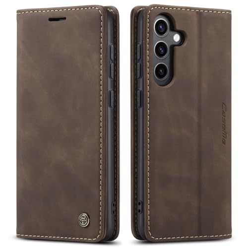 Kowauri Schutzhülle für Samsung Galaxy S24 FE, klassisches Design, Leder, Brieftasche, Magnetverschluss, Klapphülle mit Ständer, Kartenhalter, stoßfest, Schutzhülle für Samsung Galaxy S24 FE 5G von Kowauri