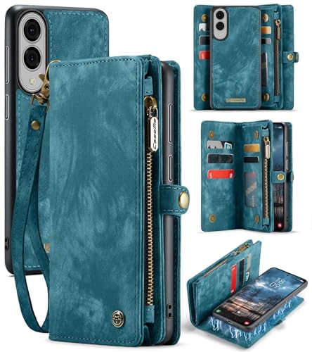 Kowauri Schutzhülle für Samsung Galaxy S25 Edge, Reißverschluss, Leder, Brieftasche, Kartenhalter, Handschlaufe, abnehmbar, magnetisch, stoßfest, Schutzhülle für Galaxy S25 Edge, Blau Kowauri Schutzhülle für Samsung Galaxy S25 Edge, Reißverschluss, Leder, Brieftasche, Kartenhalter, Handschlaufe, abnehmbar, magnetisch, stoßfest, Schutzhülle für Galaxy S25 Edge, Blau von Kowauri