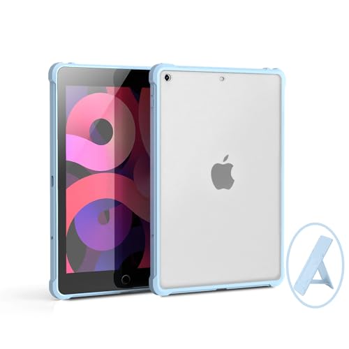Koze Hülle für iPad 9. 8. 7. Generation iPad 10,2 Zoll 2021 2020 2019, mit Klebeständer iPad Ständer, Ultra Dünn Leichte Schutzhülle Durchscheinend Harte Rückseite, Matte Rücken Hülle, Hellblau von Koze