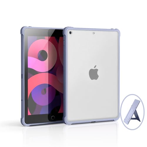 Koze Hülle für iPad 9. 8. 7. Generation iPad 10,2 Zoll 2021 2020 2019 mit Klebeständer iPad Ständer, Ultra Dünn Leichte Schutzhülle Durchscheinend Harte Rückseite, Matte Rücken Hülle, Lavendel Grau von Koze