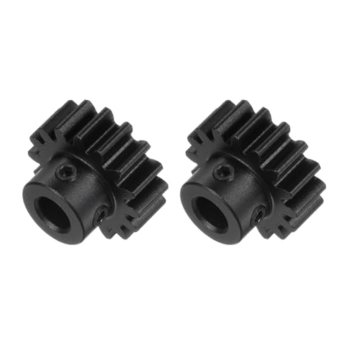 Kozelo 2 Stück Mod 1 Schritt Stirnradmotorzahnrad 16 Zähne - [5mm Bohrung x 6mm Höhe], geeignet für RC Autos, Aluminium von Kozelo