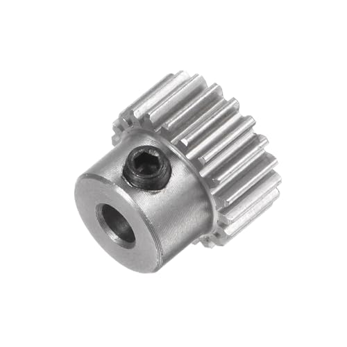 Kozelo Mod 0.5 Ritzel 20 Zähne - [3mm Bohrung x 5mm Höhe] Stirnrad-Differentialmotorzahnrad für RC-Modellauto-Teile, Getriebe, elektrische Schleifmaschinen, Edelstahl, silberfarben von Kozelo