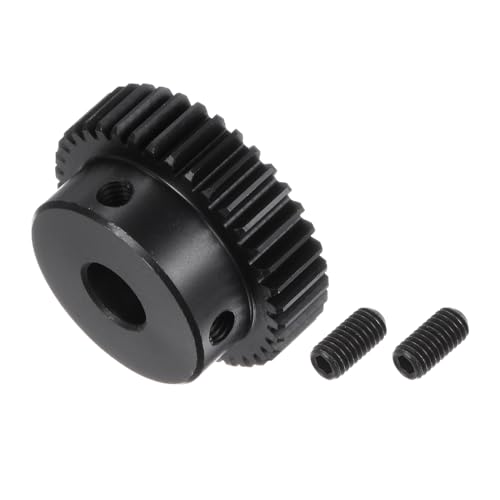 Kozelo Mod 1 Zahnrad 38 Zähne - [8mm Bohrung x 10mm Höhe] Motorritzel für RC-Modellauto Teile, Getriebe, elektrische Schleifmaschinen, 45# Stahl, Schwarz von Kozelo