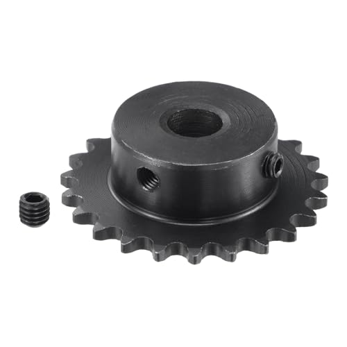 Kozelo Rollenritzel B-Typ - [23 Zähne x 10mm ID] Kohlenstoffstahl mit 2 Stück Schraubenkettenritzel für Fräs- und Bohrmaschinen ISO 04C Verwendung | 1/4 Zoll Steigung, #25 Kette von Kozelo