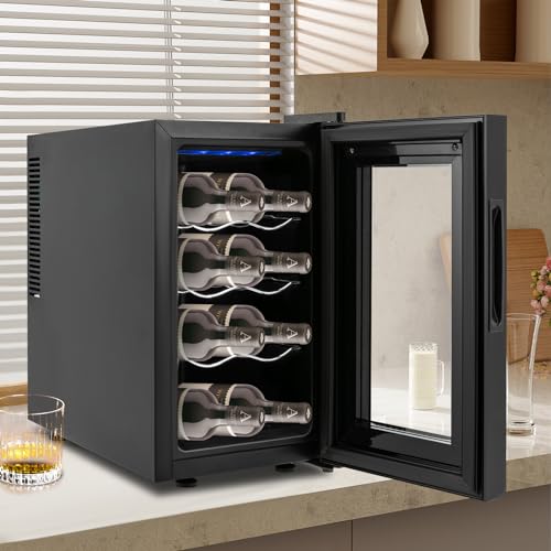 Kozivmo Weinkühlschrank - Temperature control- Weinkühlschrank unterstützt 8 Flaschen- Panorama-Glastür, Innenbeleuchtung,integrierter Weinglashalter, Fassungsvermögen 23L Kozivmo Weinkühlschrank - Temperature control- Weinkühlschrank unterstützt 8 Flaschen- Panorama-Glastür, Innenbeleuchtung,integrierter Weinglashalter, Fassungsvermögen 23L von Kozivmo