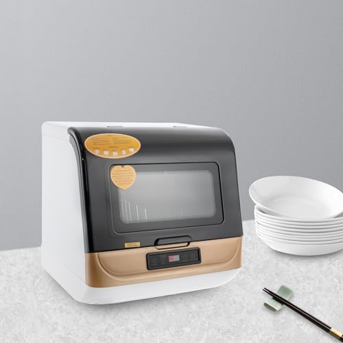 Tischgeschirrspüler 800W, mini Spülmaschine mit 3 Reinigungsmodi Programmen,Touch-Steuerung, Resttemperatur-Trocknung + luftgekühlte Trocknung für 4-6 Sätze (12-20 Geschirrteile) von Kozivmo
