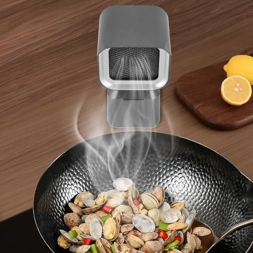 Tragbare Abzugshaube -12W, 2 Gänge, Max.3600rpm - Dunstabzugshaube mit austauschbarem Filter, Desktop-Abzugshaube mit Abluftventilator, Küchenentlüftung für BBQ, Kochen, Hot Pot von Kozivmo