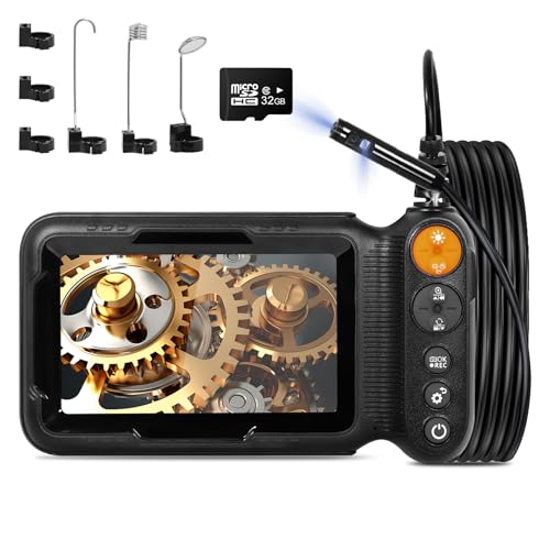 Industrielle Endoskopkamera mit zwei Objektiven mit 5 Zoll IPS-Bildschirm, 32 GB Speicherkarte, Foto-/Videoaufnahmen aktiviert, 5 m halbstarres Kabel mit 8 + 1 verstellbaren LEDs, IP67 wasserdicht Industrielle Endoskopkamera mit zwei Objektiven mit 5 Zoll IPS-Bildschirm, 32 GB Speicherkarte, Foto-/Videoaufnahmen aktiviert, 5 m halbstarres Kabel mit 8 + 1 verstellbaren LEDs, IP67 wasserdicht von KozyOne
