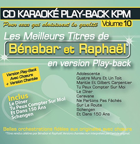 CD Karaoké Play-Back KPM Vol.10 Benabar et Raphaël von Kpm Pro