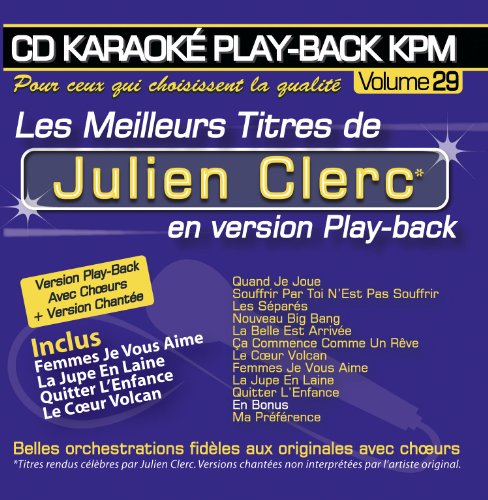 CD Karaoké Play-Back KPM vol. 29 ''Julien Clerc'' von Kpm Pro