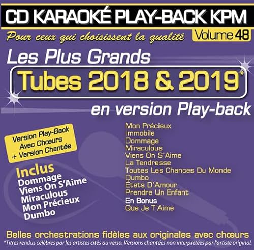 CD Karaoké Play-Back Kpm Vol.48 "Tubes 2018 & 2019" von Kpm Pro