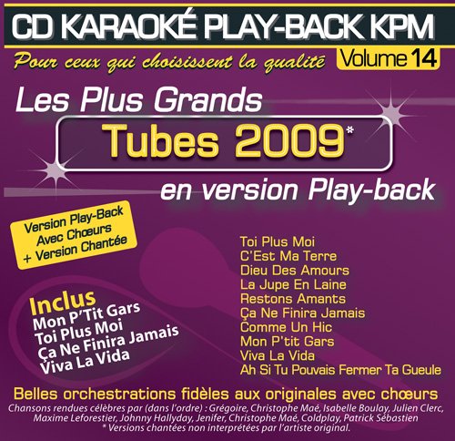 CD Play Back Karaoké KPM vol. 14 "Tubes 2009" von Kpm Pro
