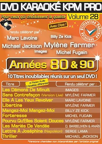 Karaoke Pro Vol.28 - "Années 80 & 90" [DVD-AUDIO] von Kpm