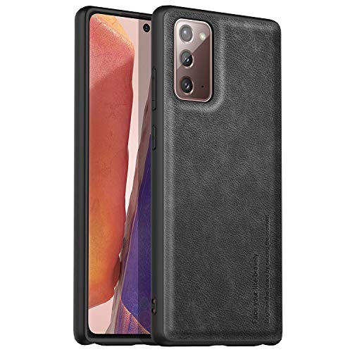 Kqimi Hülle für Samsung Galaxy Note 20, Premium Leder Slim Stilvolle Soft Grip Stoßfeste Anti-Kratzschutz Schutzhüllen für Samsung Galaxy Note 20 5G (6.7") 2020 (Schwarz) von Kqimi