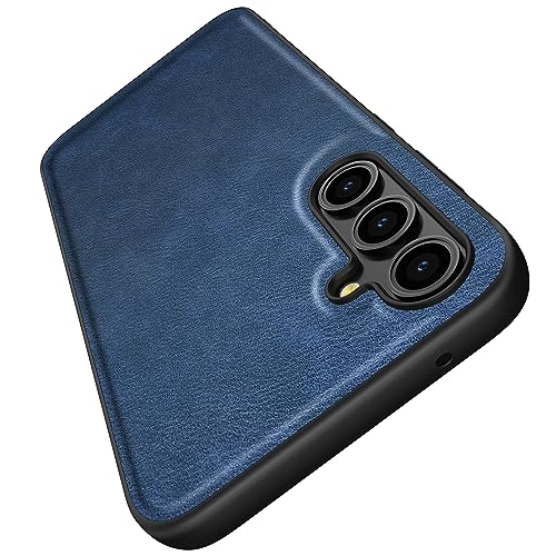 Kqimi Hülle für Samsung Galaxy S23 FE Premium Leder Handyhülle Stilvolle Weicher Griff Stoßfeste Anti-Kratzschutz Schutzhüllen für Samsung Galaxy S23 FE 5G (6.4") 2023 (Blau) von Kqimi