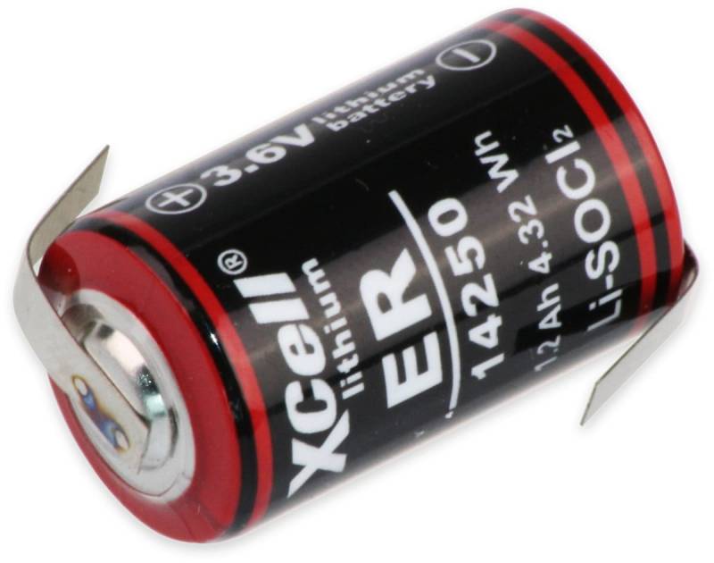 KRAFTMAX Lithium-Batterie LS14250, 1/2 AA, mit Z-Lötfahne, 3,6 V-, 1200 mAh von Kraftmax
