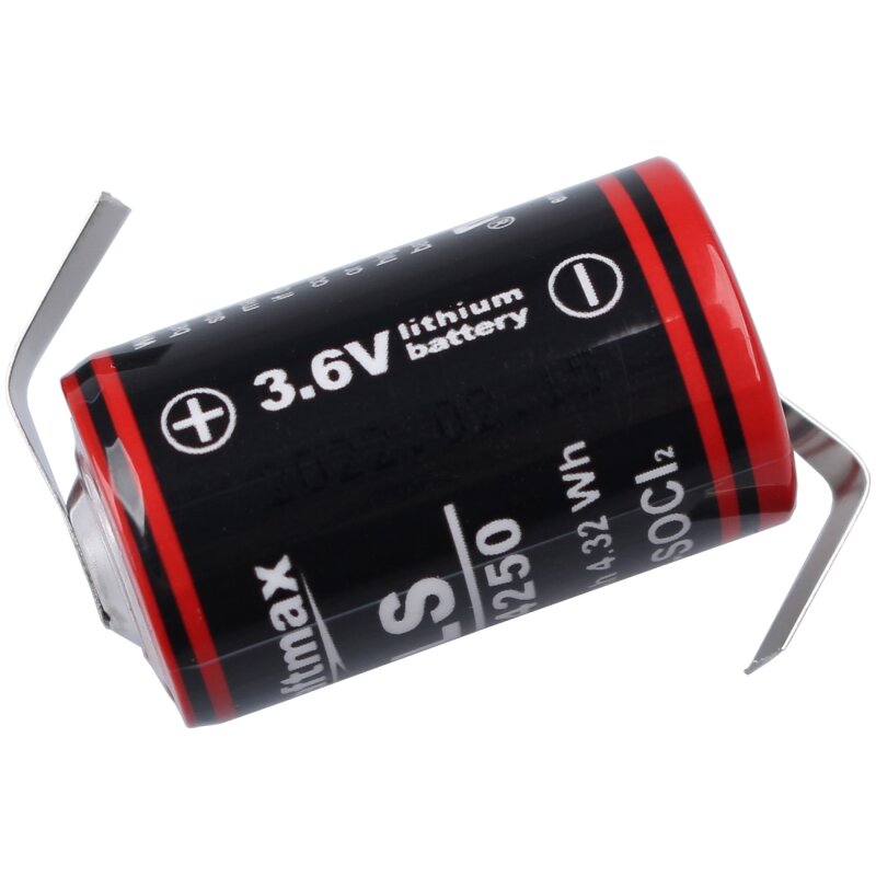 Kraftmax LS14250 1/2AA Batterie 3,6V 1,2Ah Lithium Z-Lötfahne Kraftmax LS14250 1/2AA Batterie 3,6V 1,2Ah Lithium Z-Lötfahne von Kraftmax
