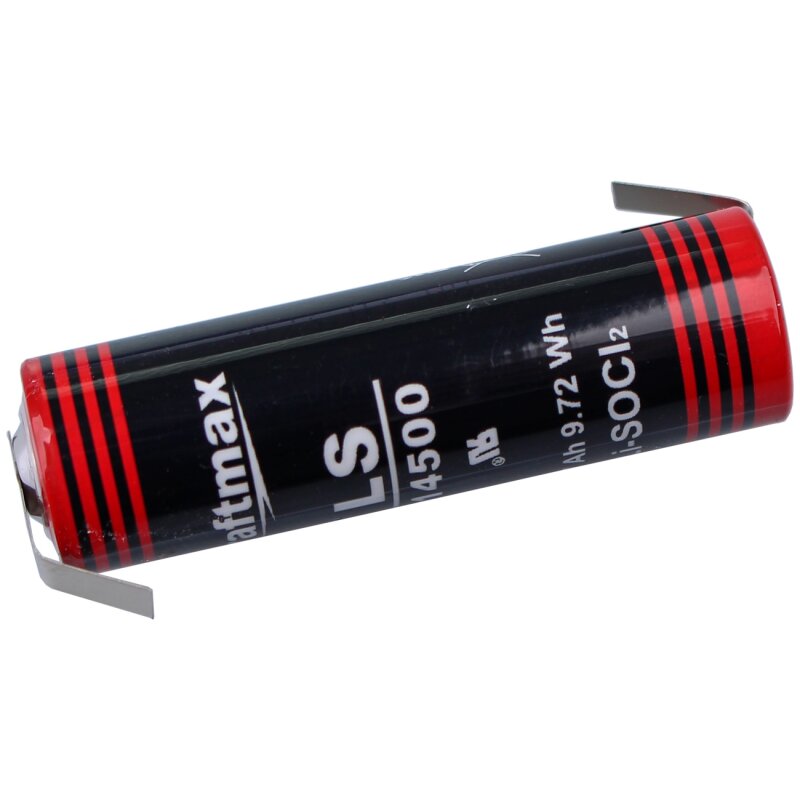 Kraftmax LS14500 AA Batterie 3,6V 2,7Ah Lithium Z-Lötfahne Kraftmax LS14500 AA Batterie 3,6V 2,7Ah Lithium Z-Lötfahne von Kraftmax