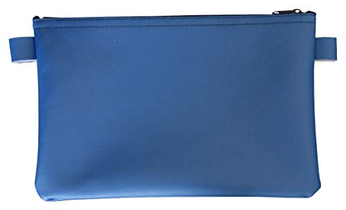 Banktasche/Geldscheintasche/Aufbewahrungstasche, aus Kunstleder, mit Reißverschluss, 25 x 16 cm - 3er Set (Blau) von Kranholdt