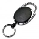 JOJO – Ausweishalter Ausweisclip Schlüsselanhänger ovale Form, Metallumrandung Schlüsselring, Farbe schwarz - 10 Stück von Kranholdt