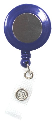 JOJO – Ausweishalter Ausweisclip Schlüsselanhänger runde Form Druckknopfschlaufe Farbe blau - 10 Stück von Kranholdt
