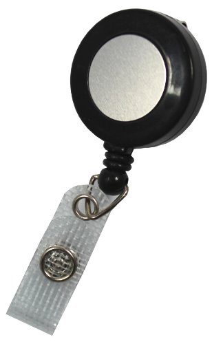 JOJO – Ausweishalter Ausweisclip Schlüsselanhänger runde Form Druckknopfschlaufe Farbe schwarz - 10 Stück von Kranholdt
