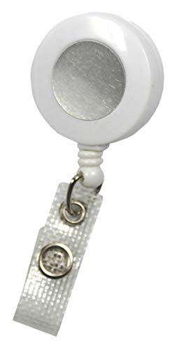 JOJO – Ausweishalter Ausweisclip Schlüsselanhänger runde Form Druckknopfschlaufe Farbe weiß - 1 Stück von Kranholdt