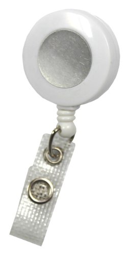 JOJO – Ausweishalter Ausweisclip Schlüsselanhänger runde Form Druckknopfschlaufe Farbe weiß - 10 Stück von Kranholdt
