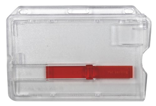 Kartenhalter/Cardholder/Namensschild,passend für 1 Karte, mit Ausschieber, mit Ründlöchern und Langloch, aus Polykarbonat, Farbe: transparent matt -10 Stück von Kranholdt