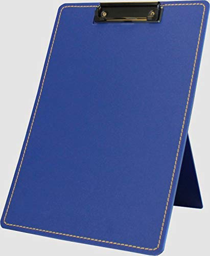 Klemmbrett Aufsteller/Präsentationsklemmbrett/Standklemmbrett, A4, genäht, aus PP, mit Klemmmechanik, mit Aufstellfunkion, Farbe: blau – 1 Stück von Kranholdt